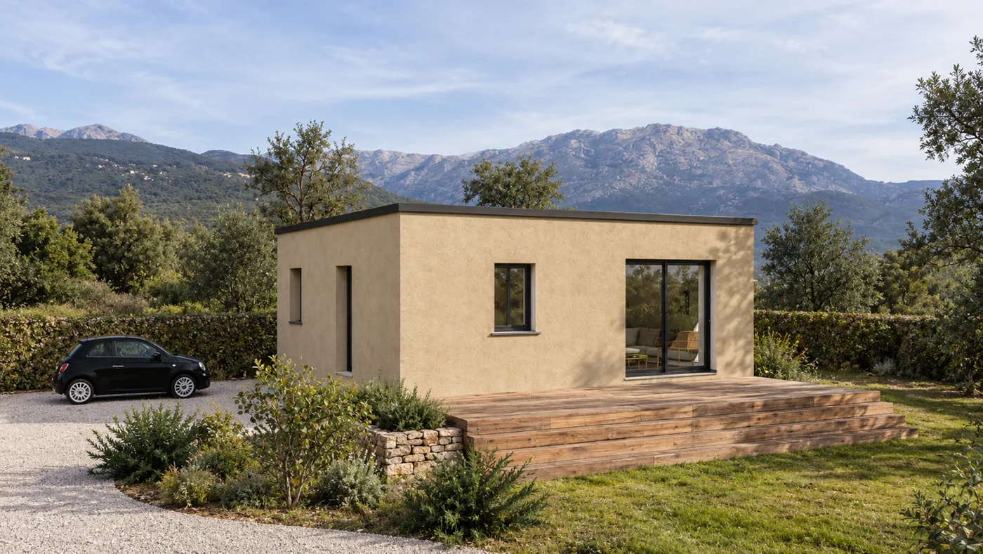 Le modèle C57 : plain-pied à toiture-terrasse.